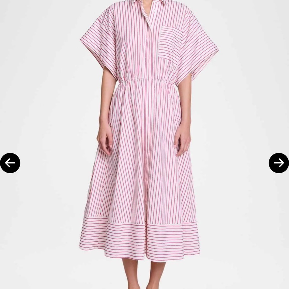 MAJE Pink Striped Midi Dress! Like new! 36